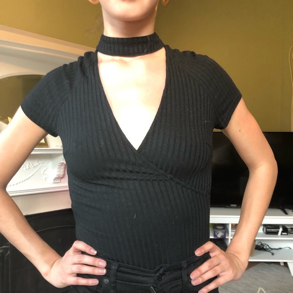 LF Tops - Short sleeve choker bodysuit from LF
